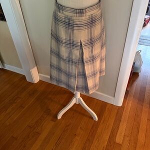 Brooks Brothers women’s Plaid skirt - Blue and Cream. Woven in Italy.